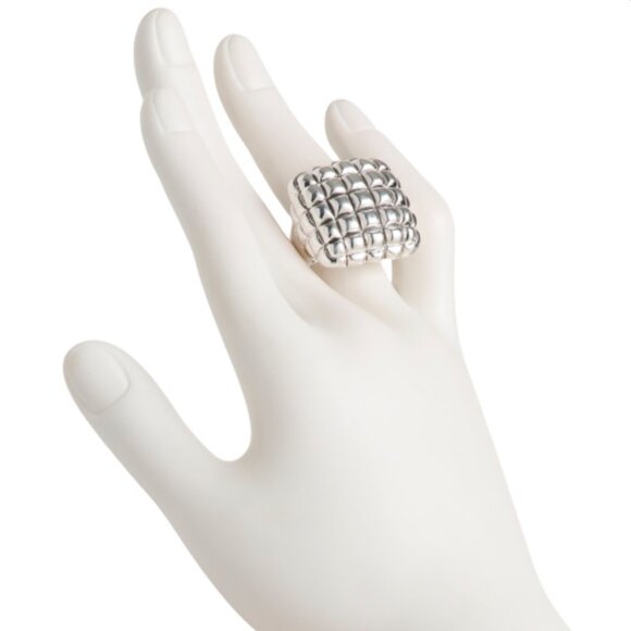 INDIGO FALLS Made In Thailand Sterling Silver 925 Electroform Waffle Ring Sz.7.5 - Picture 7 of 14